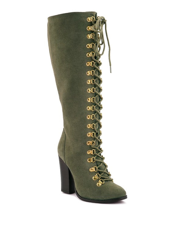 SLEET-SLAY Antique Heeled Calf Boot - Oh So Boujie