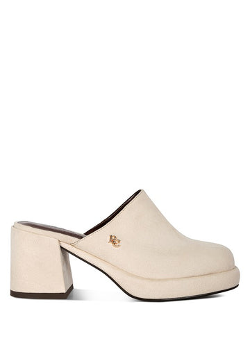 Delaunay Suede Heeled Mule Sandals - Oh So Boujie