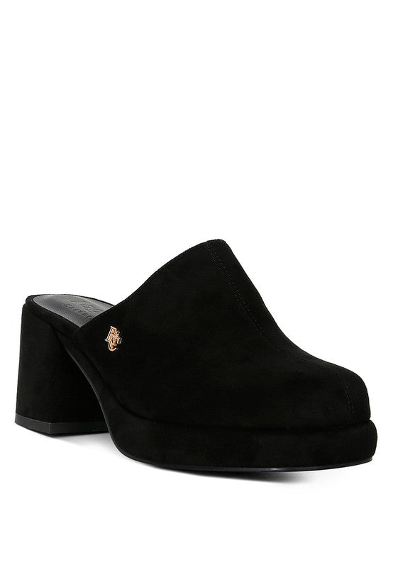 Delaunay Suede Heeled Mule Sandals - Oh So Boujie