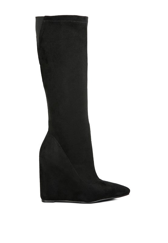 Gladol Calf Pointed Flat Boots - Oh So Boujie