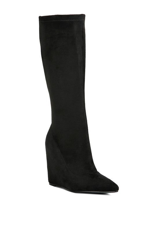 Gladol Calf Pointed Flat Boots - Oh So Boujie