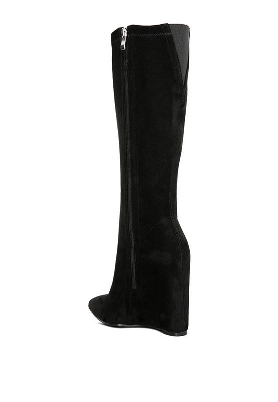 Gladol Calf Pointed Flat Boots - Oh So Boujie