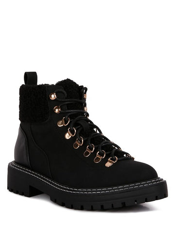 Gatlinburg Shearling Collar Ankle Boot - Oh So Boujie