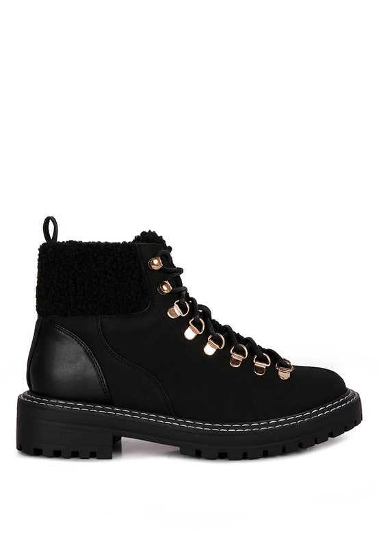 Gatlinburg Shearling Collar Ankle Boot - Oh So Boujie