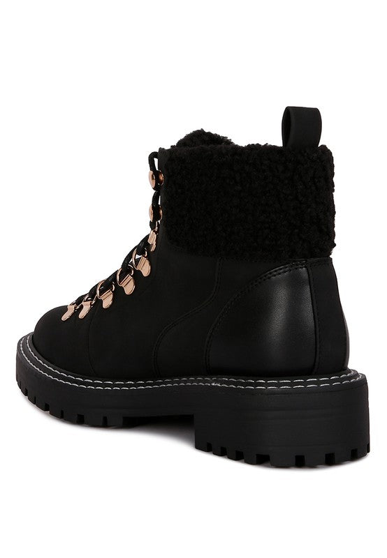 Gatlinburg Shearling Collar Ankle Boot - Oh So Boujie