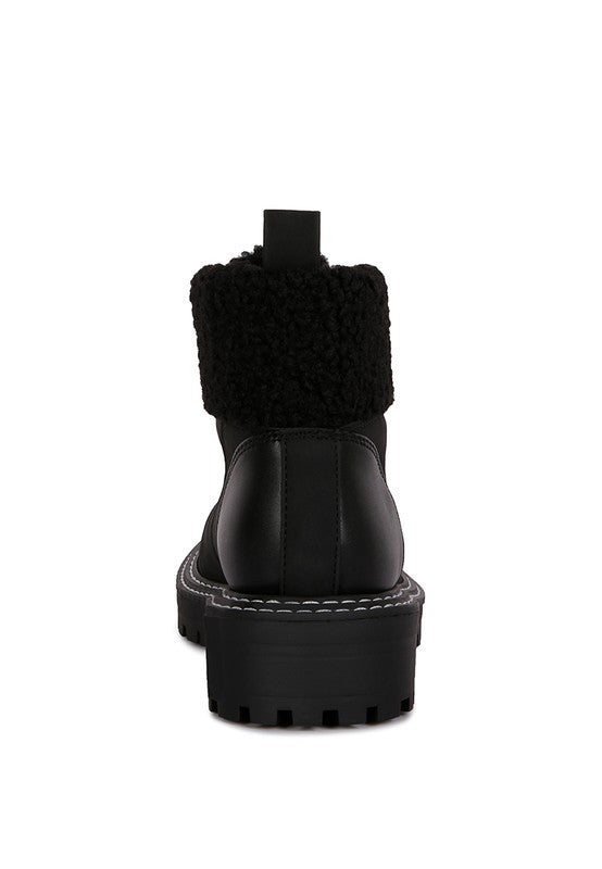 Gatlinburg Shearling Collar Ankle Boot - Oh So Boujie