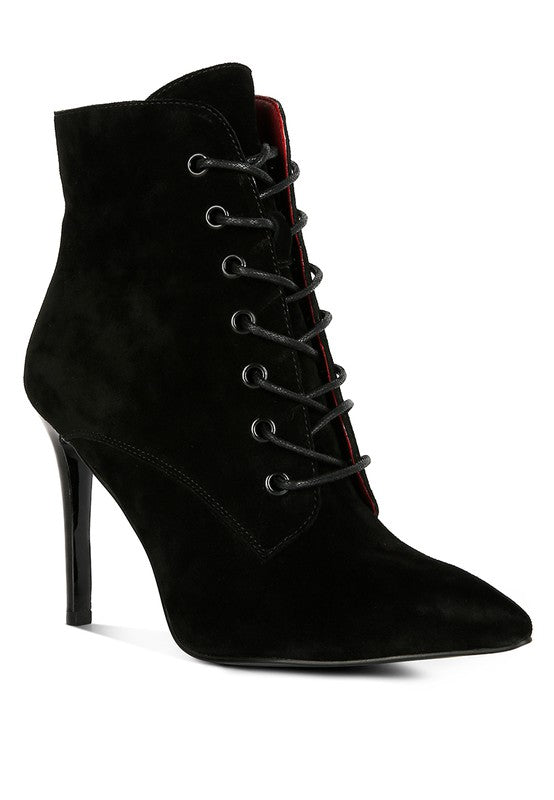 SULFUR  Suede Leather Stiletto Ankle Boot - Oh So Boujie