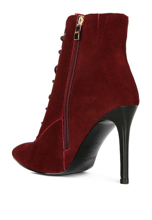 SULFUR  Suede Leather Stiletto Ankle Boot - Oh So Boujie