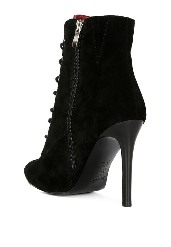 SULFUR  Suede Leather Stiletto Ankle Boot - Oh So Boujie