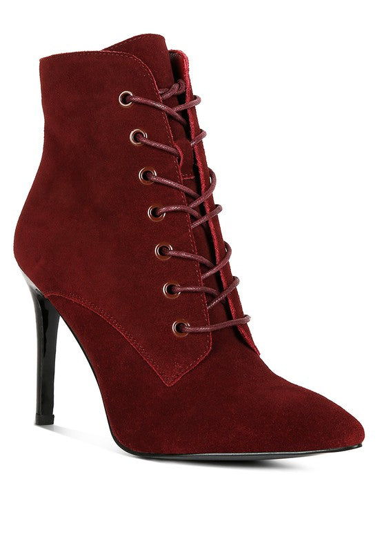 SULFUR  Suede Leather Stiletto Ankle Boot - Oh So Boujie