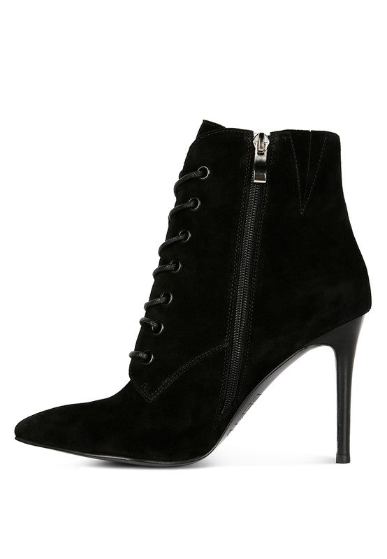 SULFUR  Suede Leather Stiletto Ankle Boot - Oh So Boujie