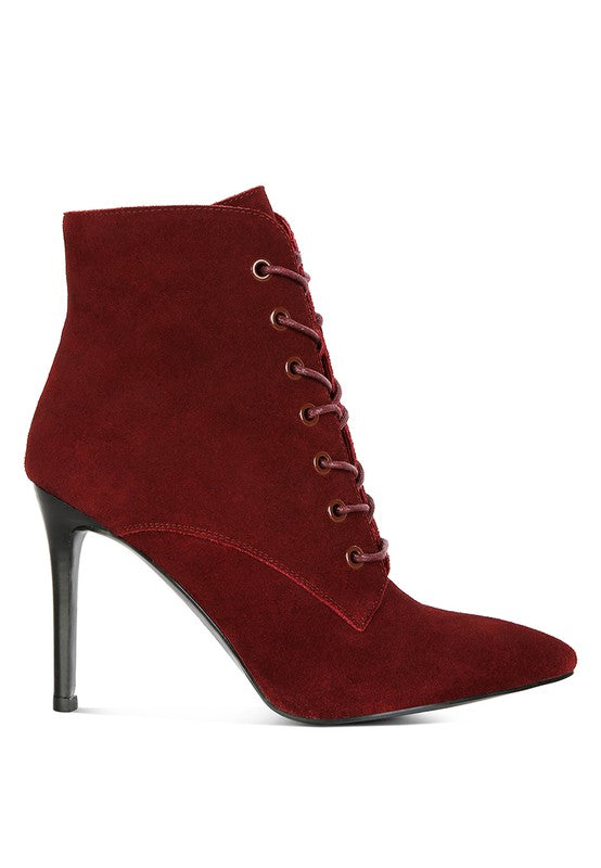 SULFUR  Suede Leather Stiletto Ankle Boot - Oh So Boujie