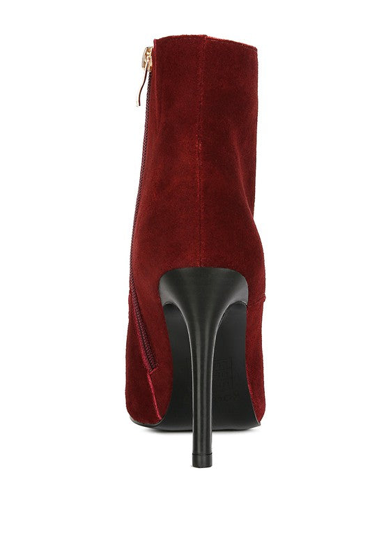 SULFUR  Suede Leather Stiletto Ankle Boot - Oh So Boujie