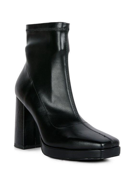 Tintin High Heeled Square Toe Ankle Boots - Oh So Boujie