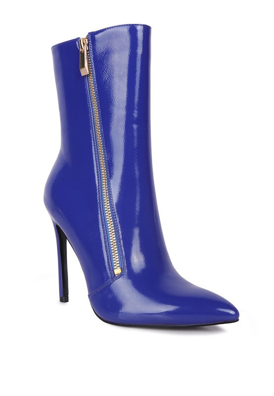 Mania Patent Pu High Heeled Ankle Boot - Oh So Boujie