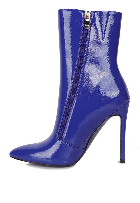 Mania Patent Pu High Heeled Ankle Boot - Oh So Boujie