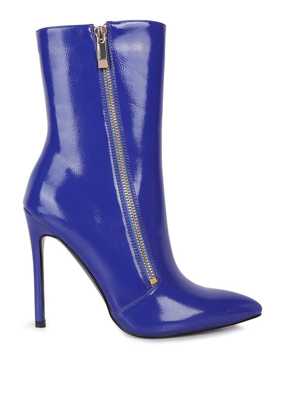 Mania Patent Pu High Heeled Ankle Boot - Oh So Boujie