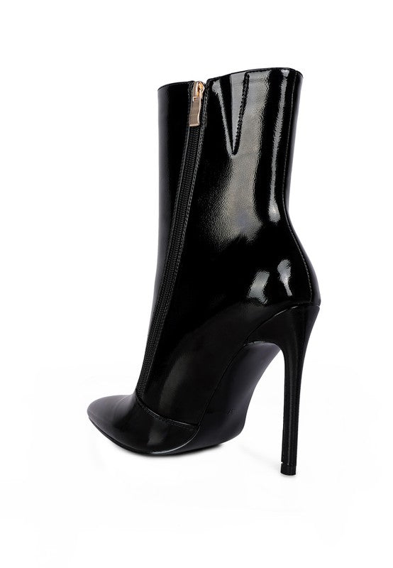 Mania Patent Pu High Heeled Ankle Boot - Oh So Boujie