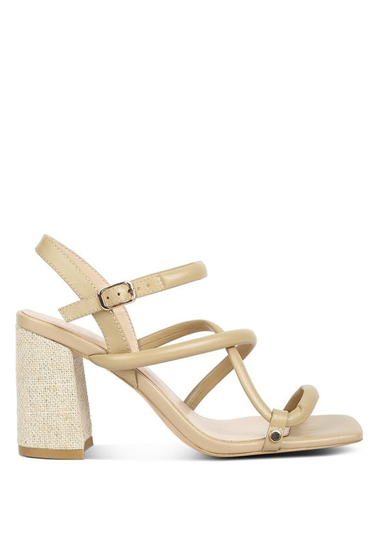 Artha Open Square Toe Block Heel Sandals