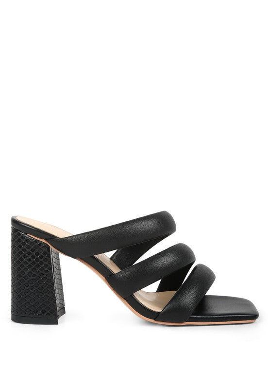 Kywe Textured Heel Chunky Strap Sandals - Oh So Boujie