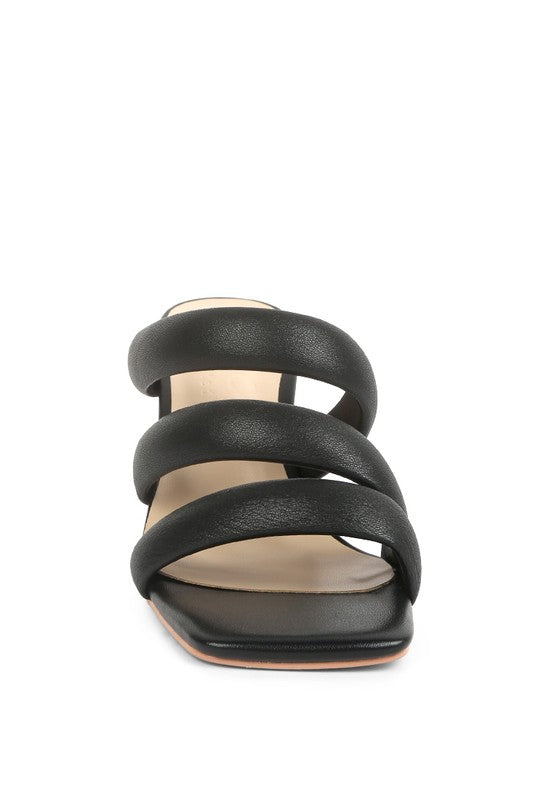 Kywe Textured Heel Chunky Strap Sandals - Oh So Boujie