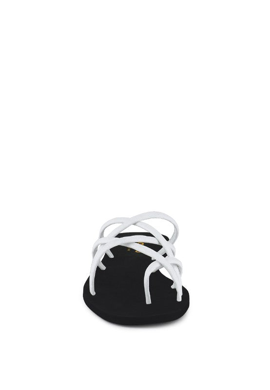 SWEETIN Strappy Flat Slip On Sandals - Oh So Boujie