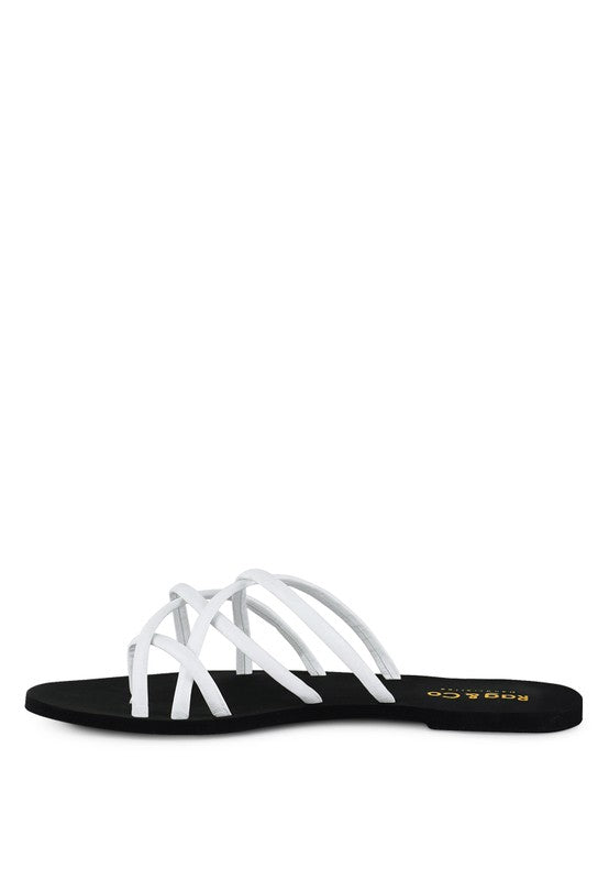 SWEETIN Strappy Flat Slip On Sandals - Oh So Boujie