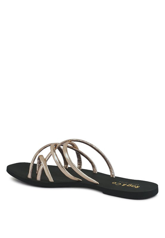 SWEETIN Strappy Flat Slip On Sandals - Oh So Boujie