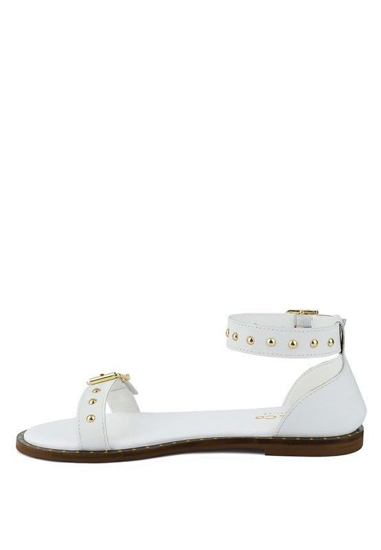 ROSEMARY Buckle Straps Flat Sandals - Oh So Boujie