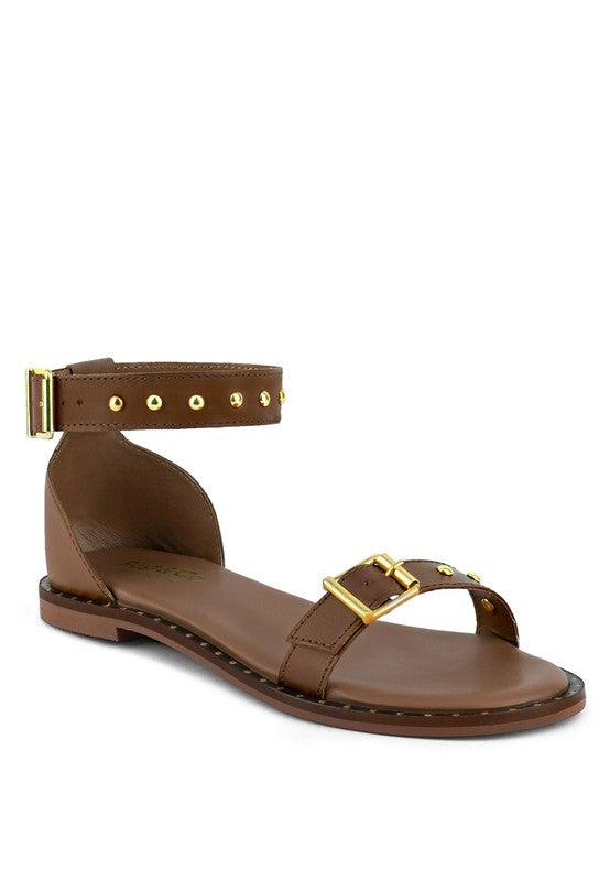 ROSEMARY Buckle Straps Flat Sandals - Oh So Boujie