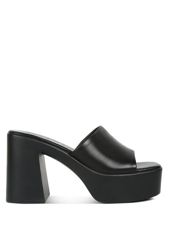 Scandal Slip On Block Heel Sandals - Oh So Boujie