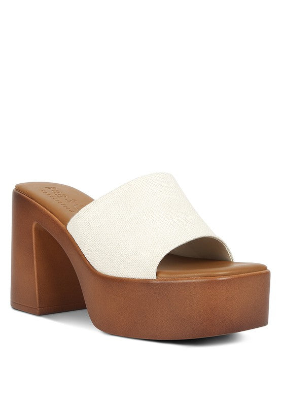 Scandal Slip On Block Heel Sandals - Oh So Boujie