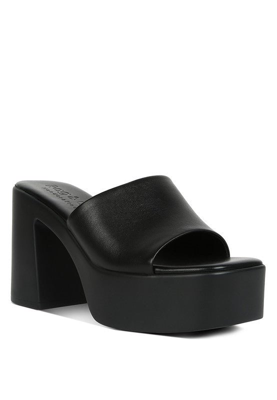 Scandal Slip On Block Heel Sandals - Oh So Boujie