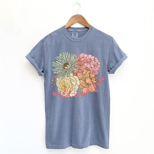 BOUQUET GARMENT DYED GRAPHIC T SHIRTS - Oh So Boujie