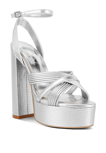 Splendid Cross Strap High Heeled Sandals - Oh So Boujie