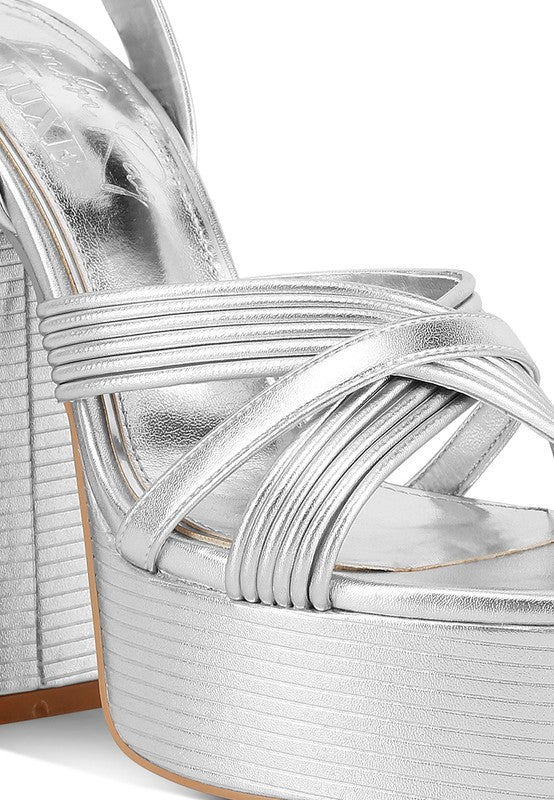 Splendid Cross Strap High Heeled Sandals - Oh So Boujie