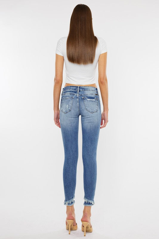 MID RISE ANKLE SKINNY JEANS-KC6204M - Oh So Boujie