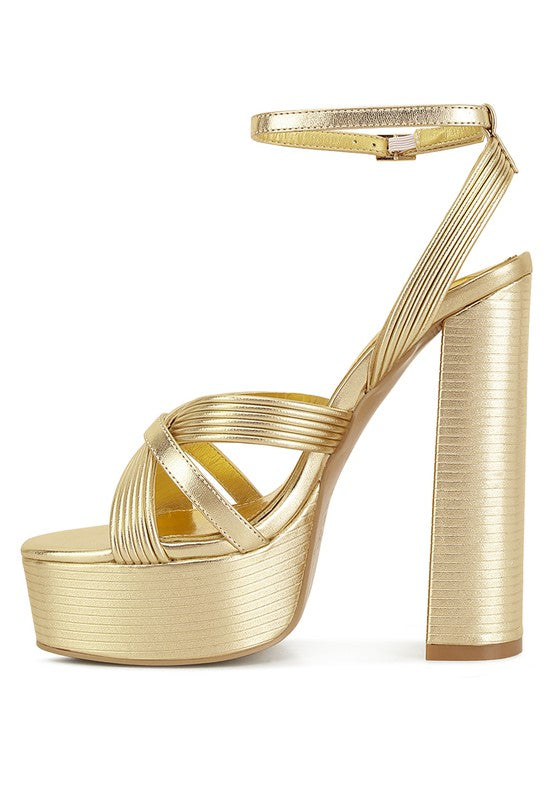 Splendid Cross Strap High Heeled Sandals - Oh So Boujie