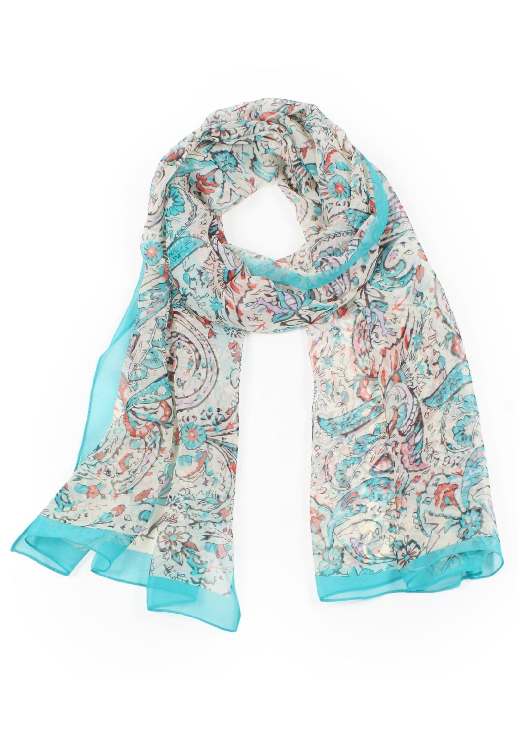 Paisley Print Chiffon Scarf - Oh So Boujie