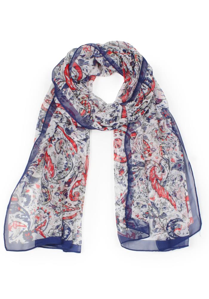 Paisley Print Chiffon Scarf - Oh So Boujie